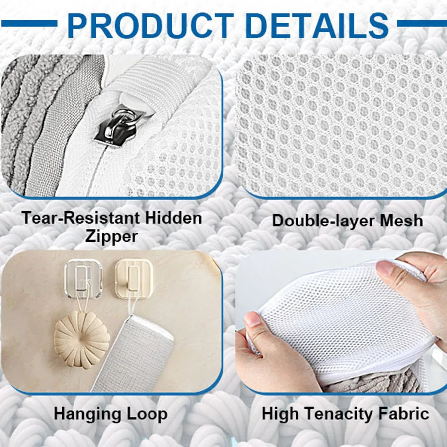 Durable Shoe Wash Bag with Strong Zippers for Home Use